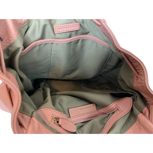 G.I.L.I. Roma Tote Shoulder Handbag Dusty Pink Pebbled Leather
